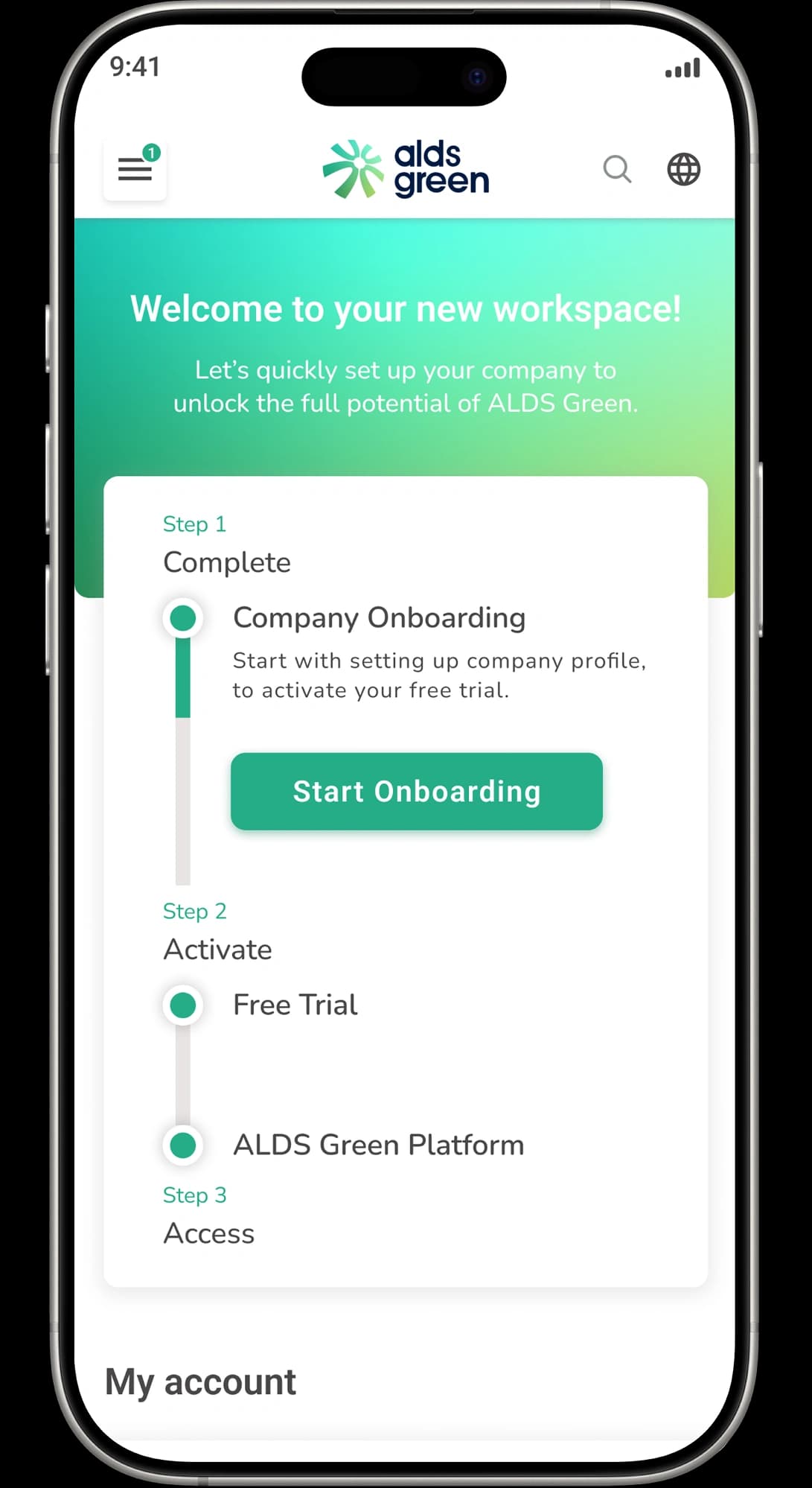 Complete company onboarding