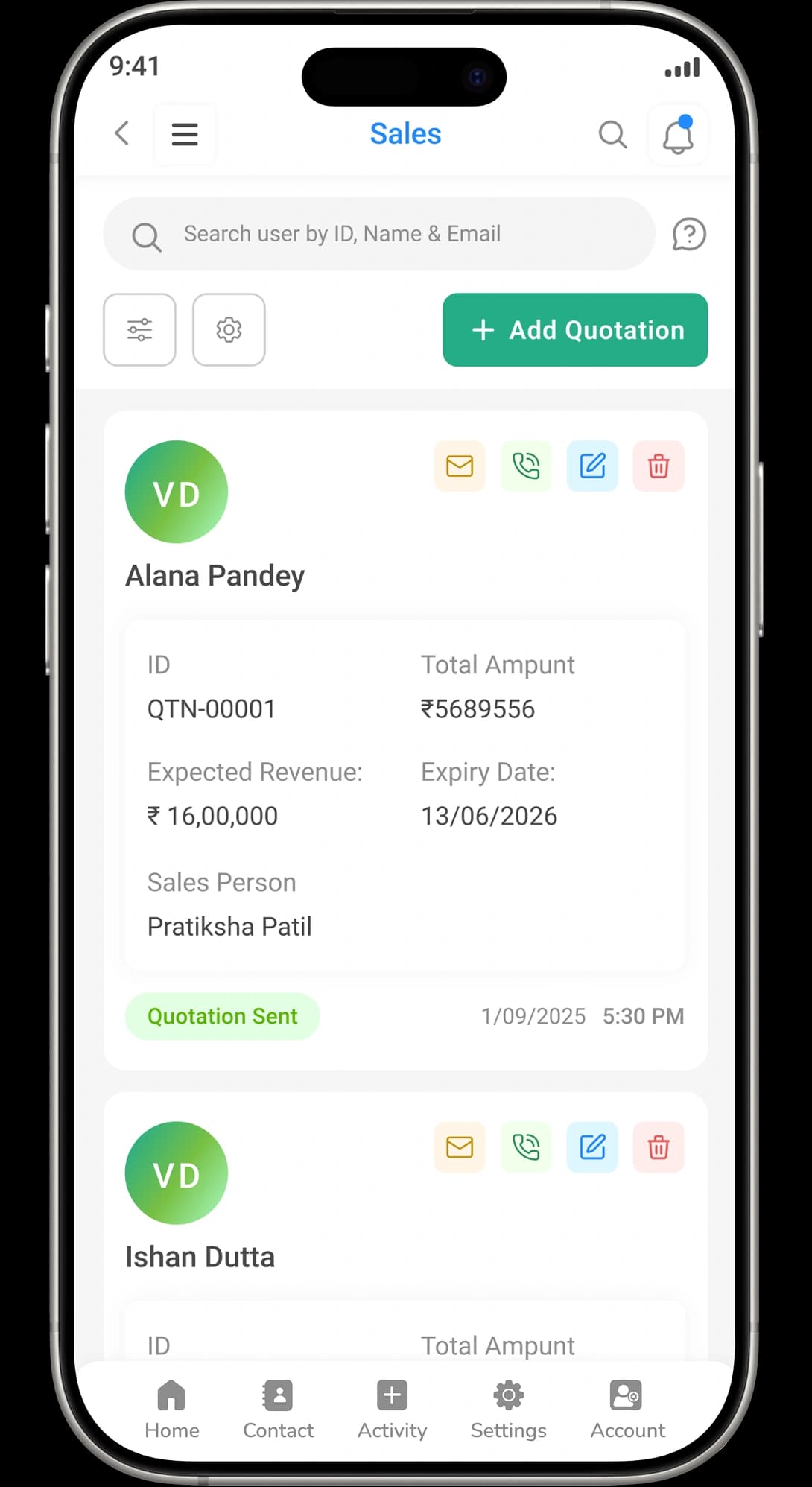 Start managing Sales instantly